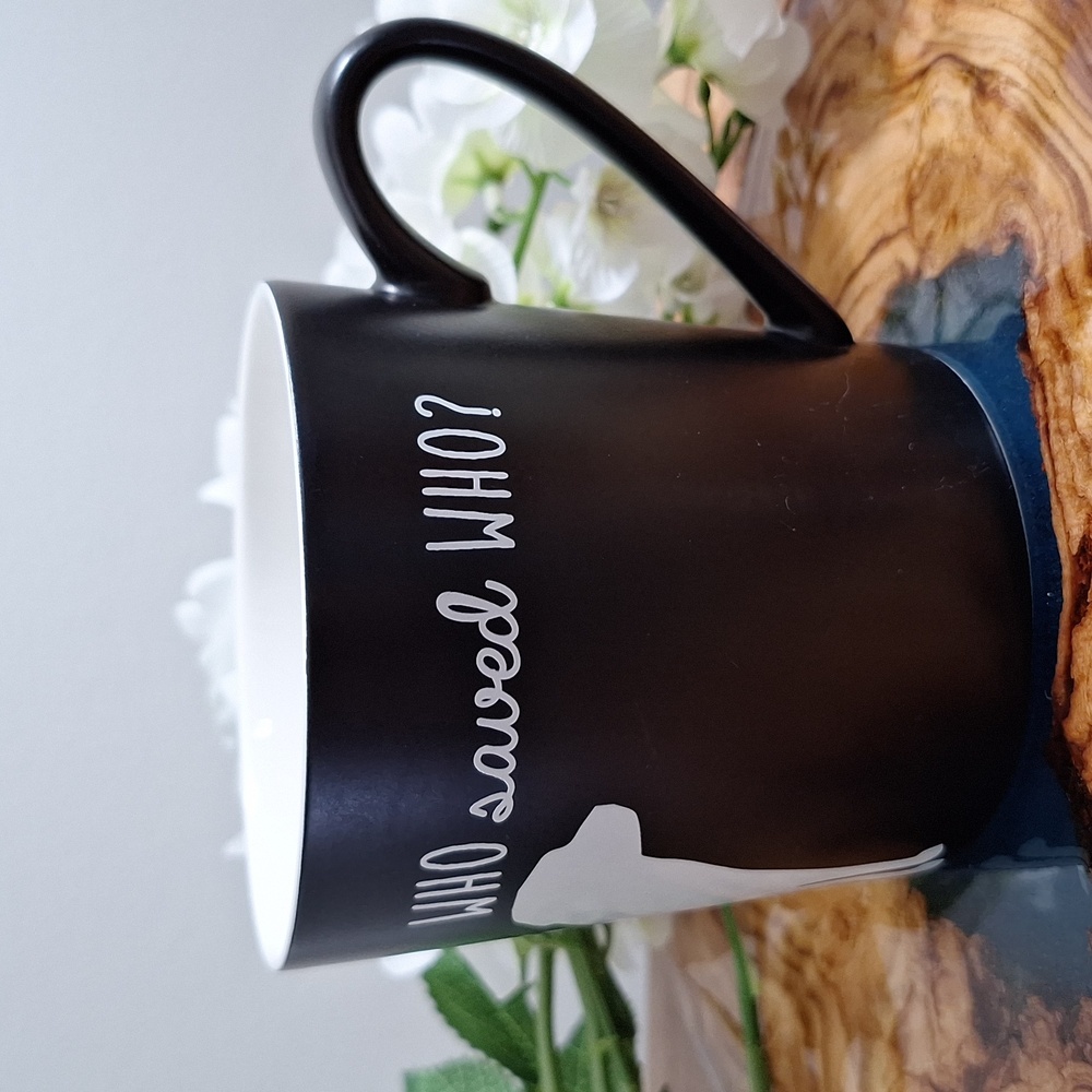 🛍2/$15🛍 #ABP Black and White Dog-Themed Mug "WHO saved WHO? - Picture 4 of 7